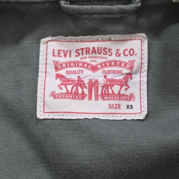 Levi's Army Shirt Jacket  Womens XS Military Green Wings Aztec Embroidery Hippie - Picture 3 of 16